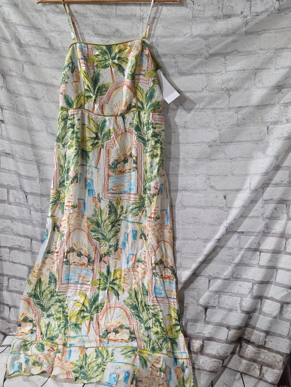 The Good Journey Tropical Print Maxi Dress — Green Multi